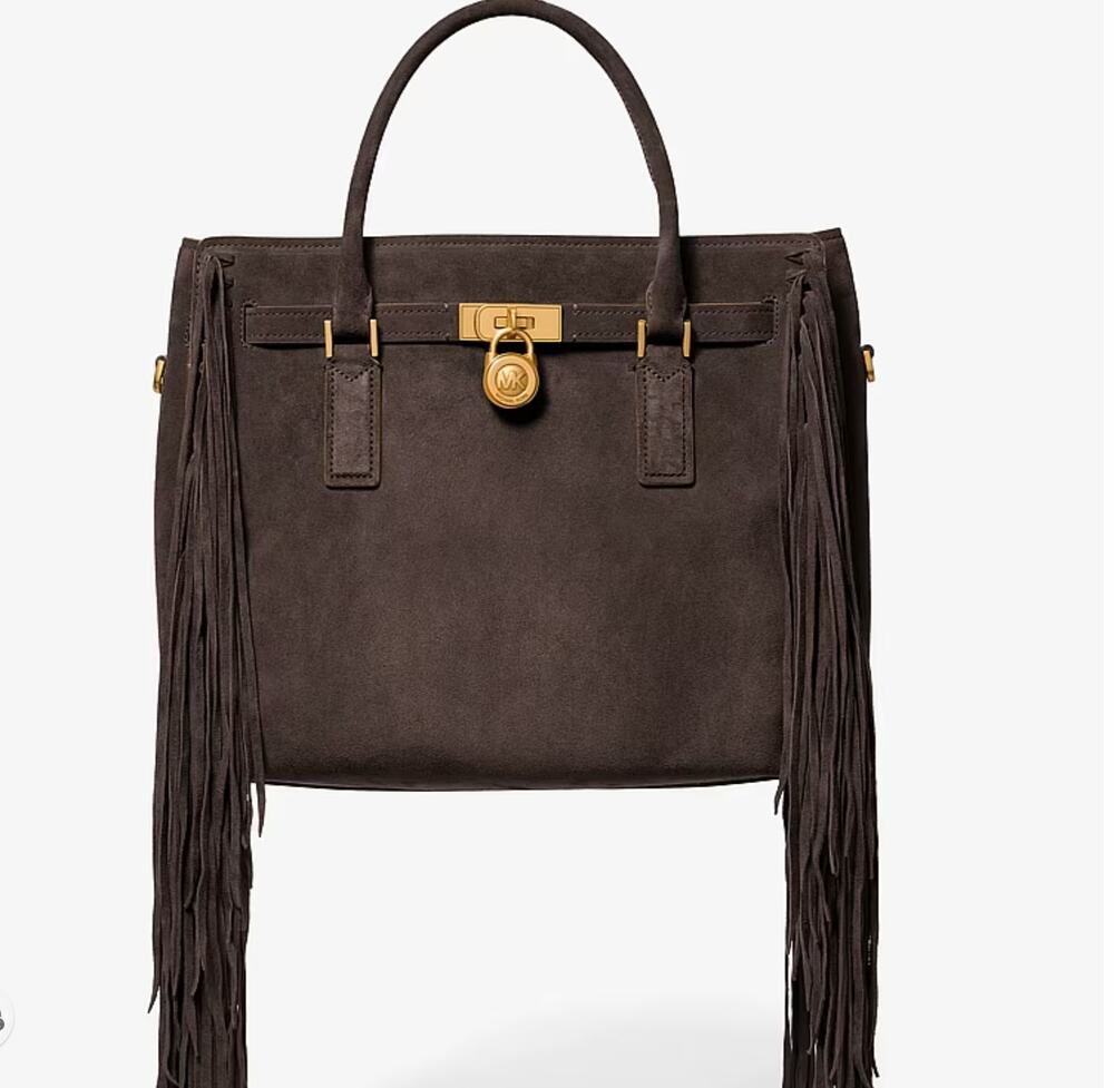 $398 NWT Hamilton Moderne Large Fringed Suede Satchel